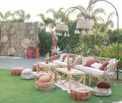 Lounge and Backdrop — Mehendi decor — JW Marriott